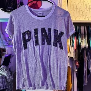 pink gray T-shirt size extra small fits like a small